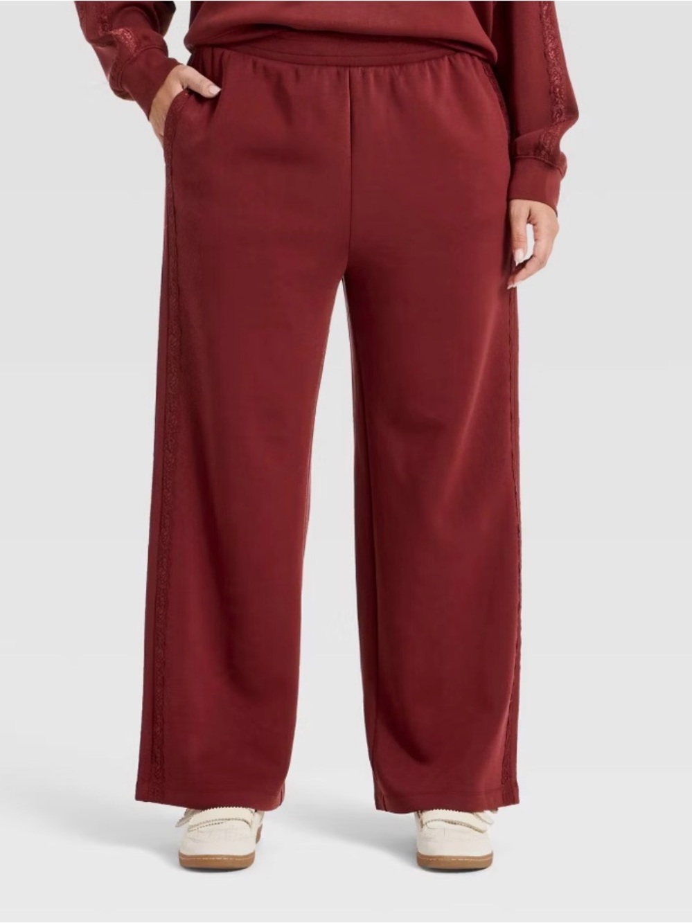 Airy Sleek Lace Detail Track Pants
